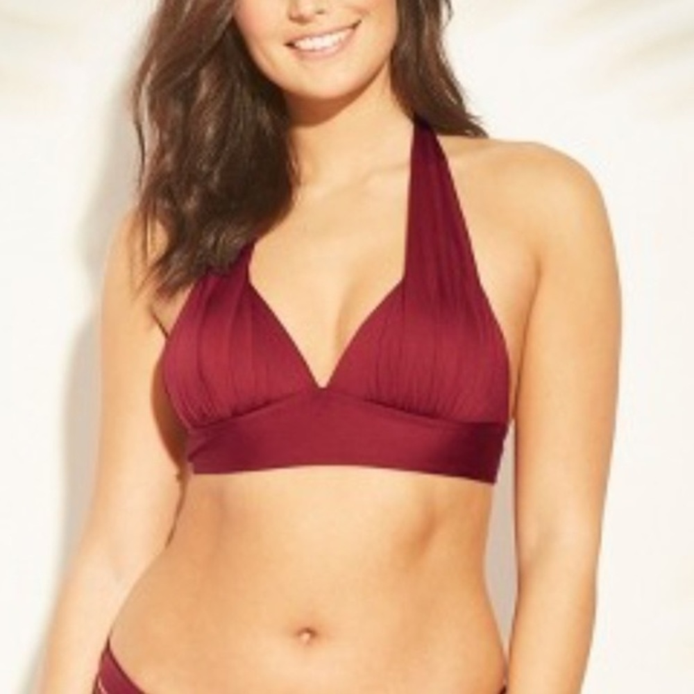 Halter Swim Top - Cherry Red